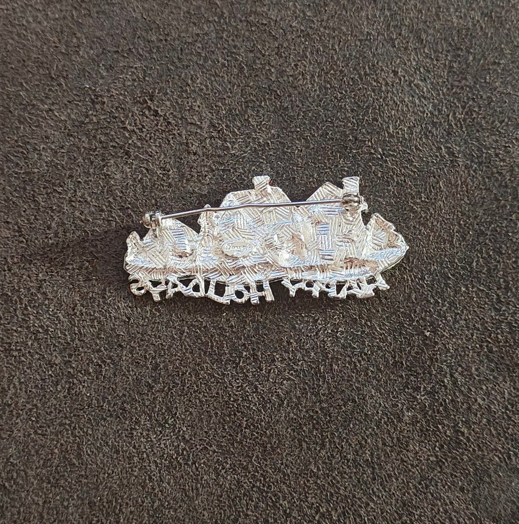 1980s Danecraft Happy Holidays Christmas Village Pin