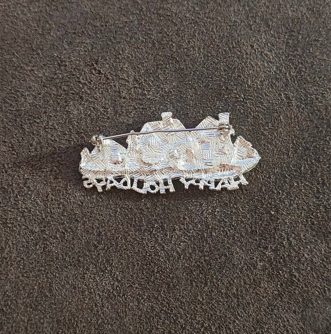 1980s Danecraft Happy Holidays Christmas Village Pin