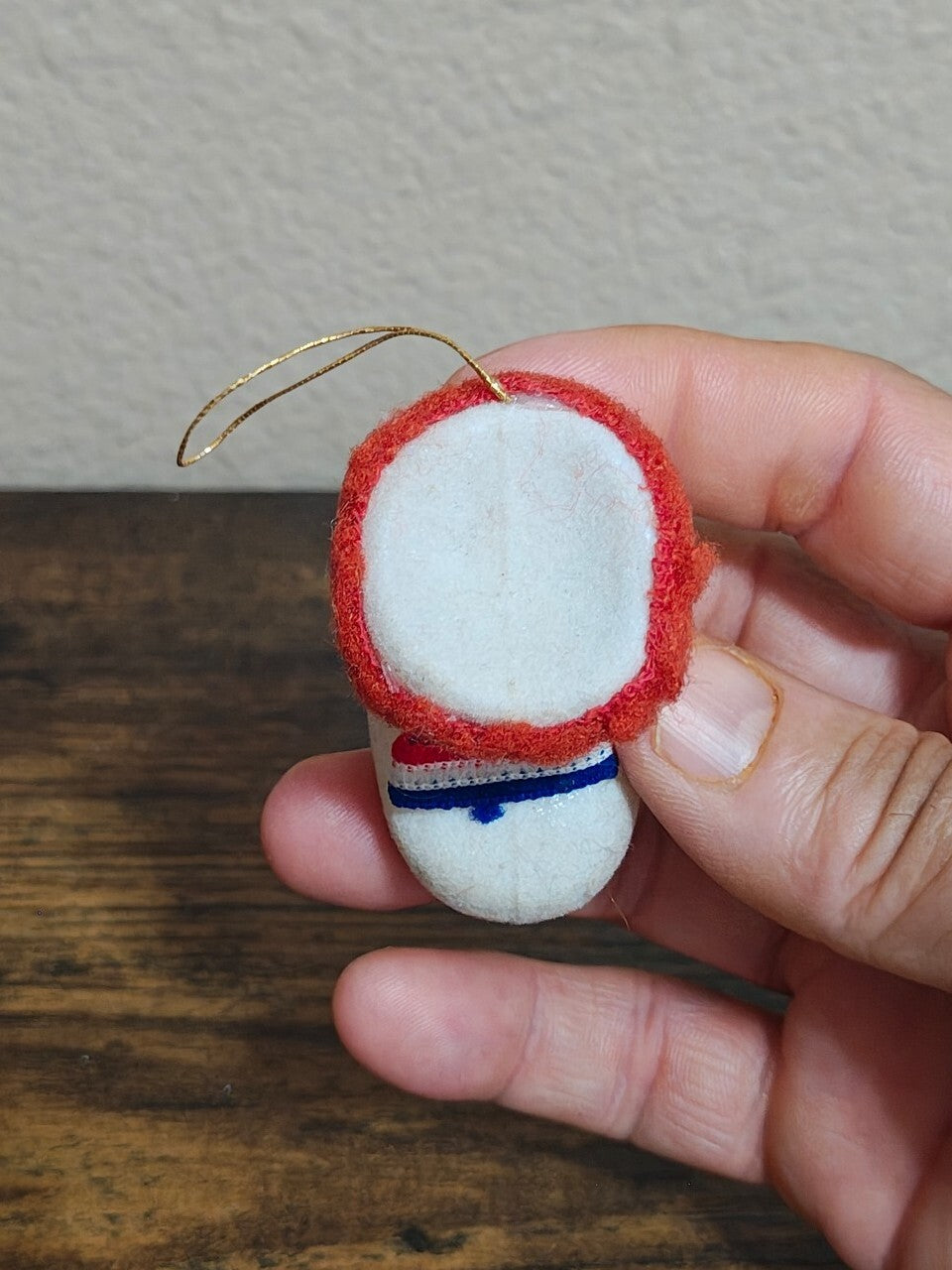 1970s Handmade Felt Dutch Clog Christmas Ornament