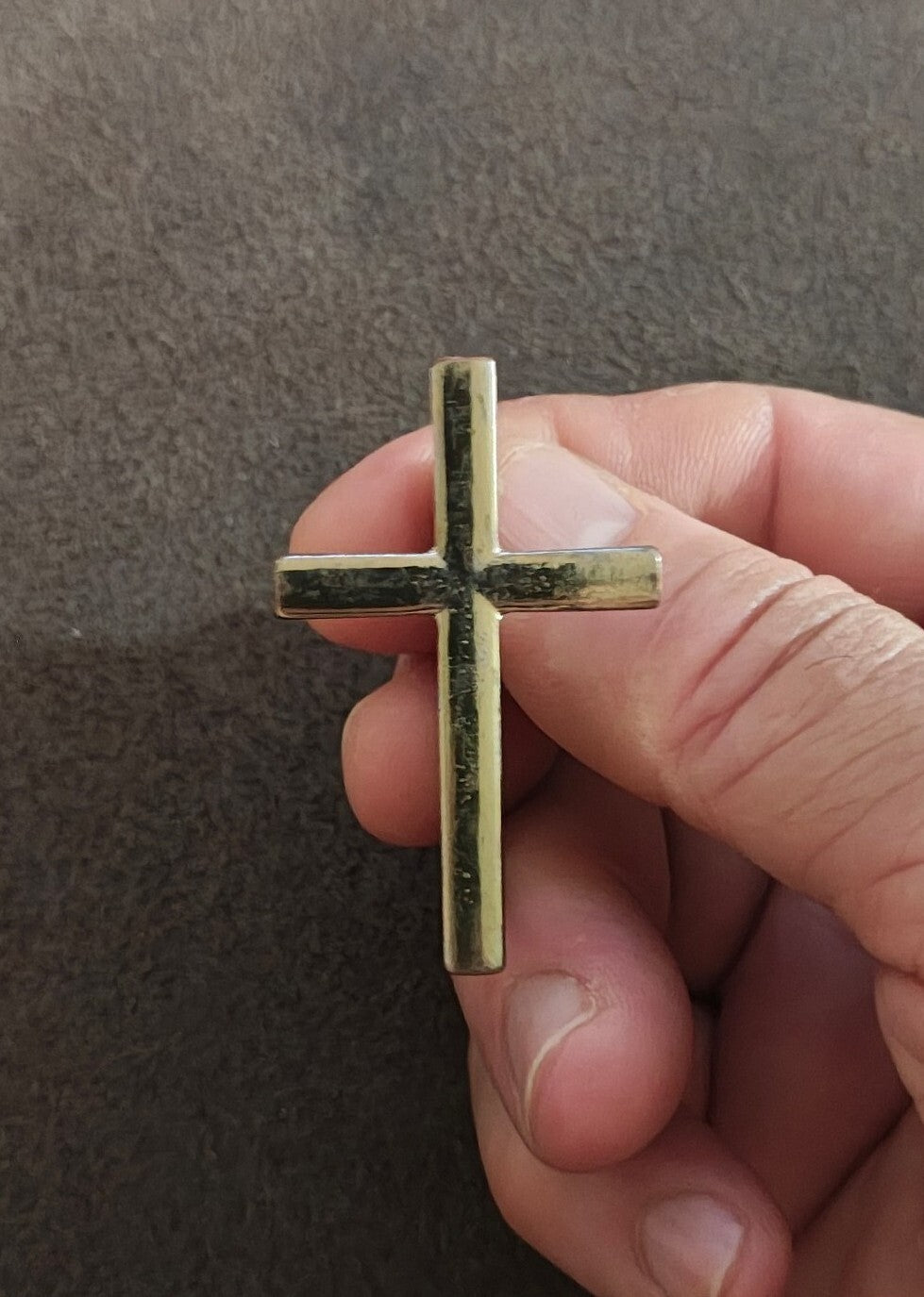 Gold Tone Double Finger Cross Ring