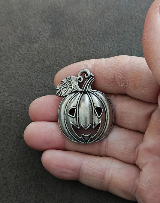 Silver Tone Jack-o'-lantern Charm/Pendant