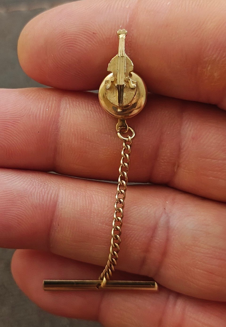 1950s/60s Swank Gold Tone Cello/Violin Tie Tack/Lapel Pin