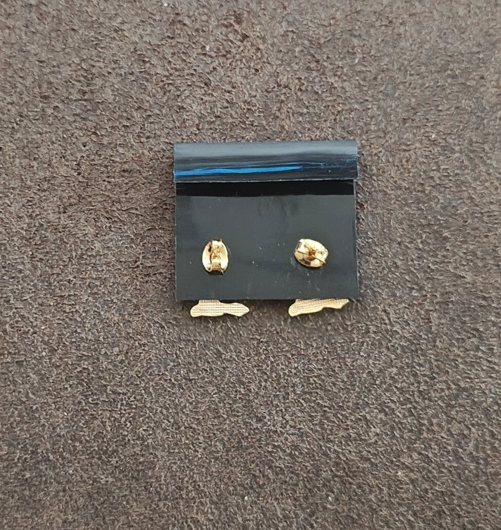 1970s Peanuts Woodstock Gold Tone Cloisonné Enamel Stud Earrings New