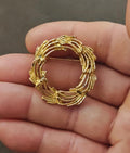 1960’s Elven Style Swirling Circle Gold Tone Brooch