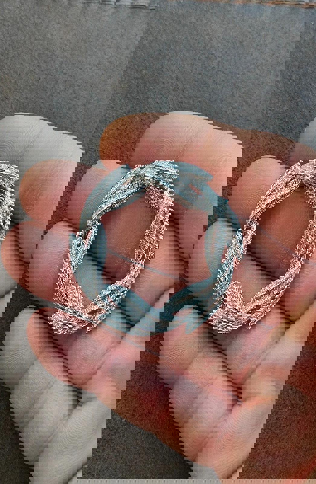 1960's Signed Gerry's Silver Tone Textured Circle Leaf Pin Brooch