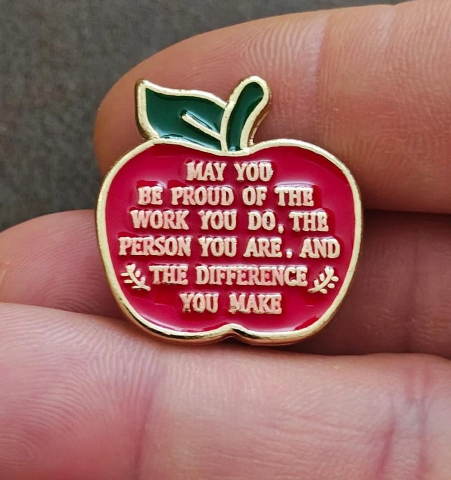 1980's Teacher Appreciation Gold Tone Enamel Pin