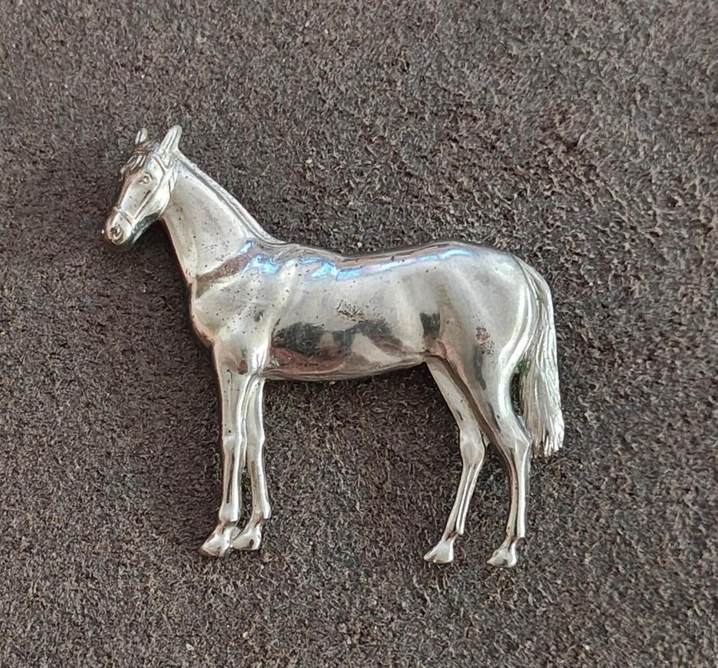 1950s/60s Equestrian Horse/Horse Silver Tone Brooch