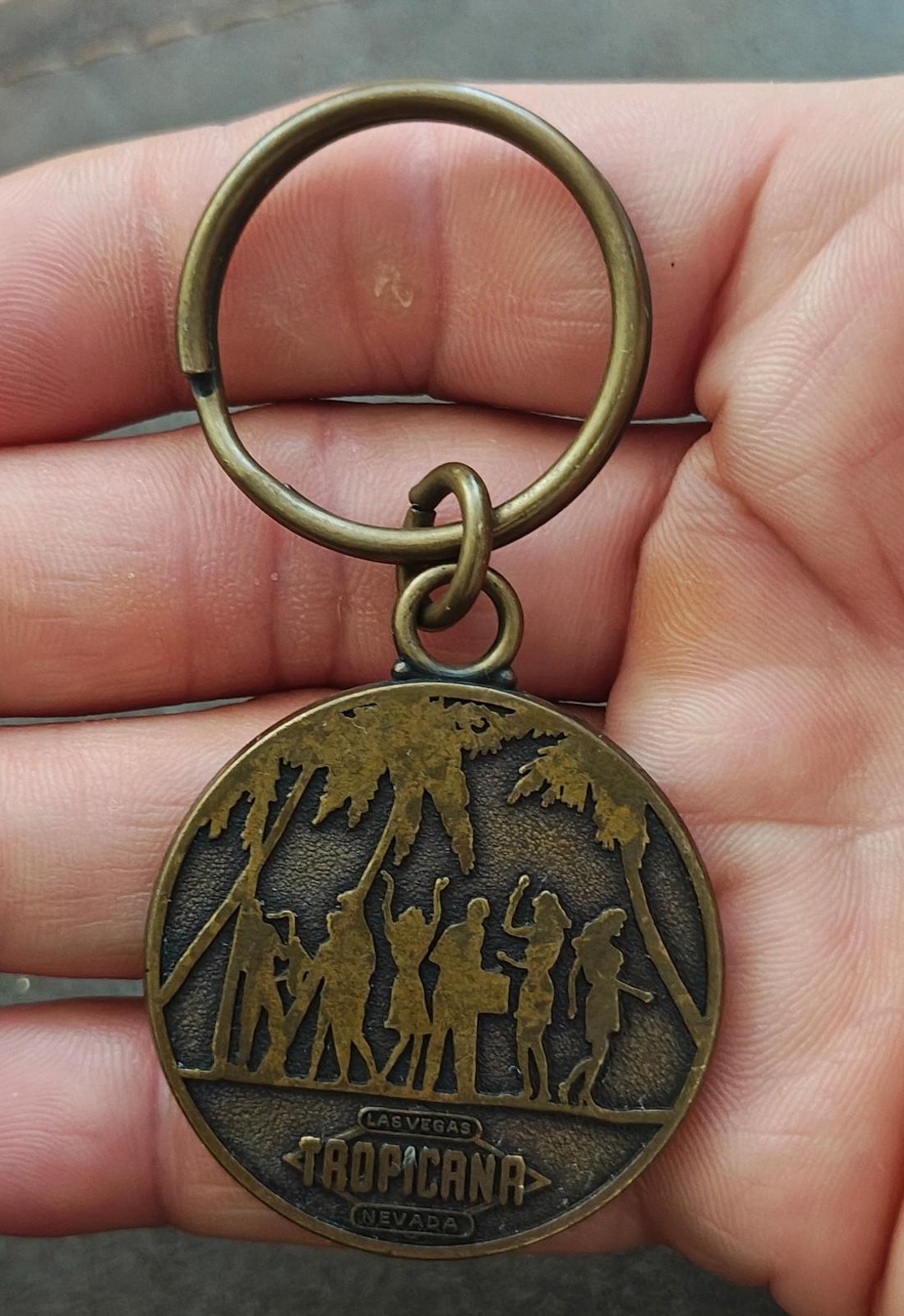 1990s Vintage Tropicana Hotel and Casino Las Vegas Brass Keychain