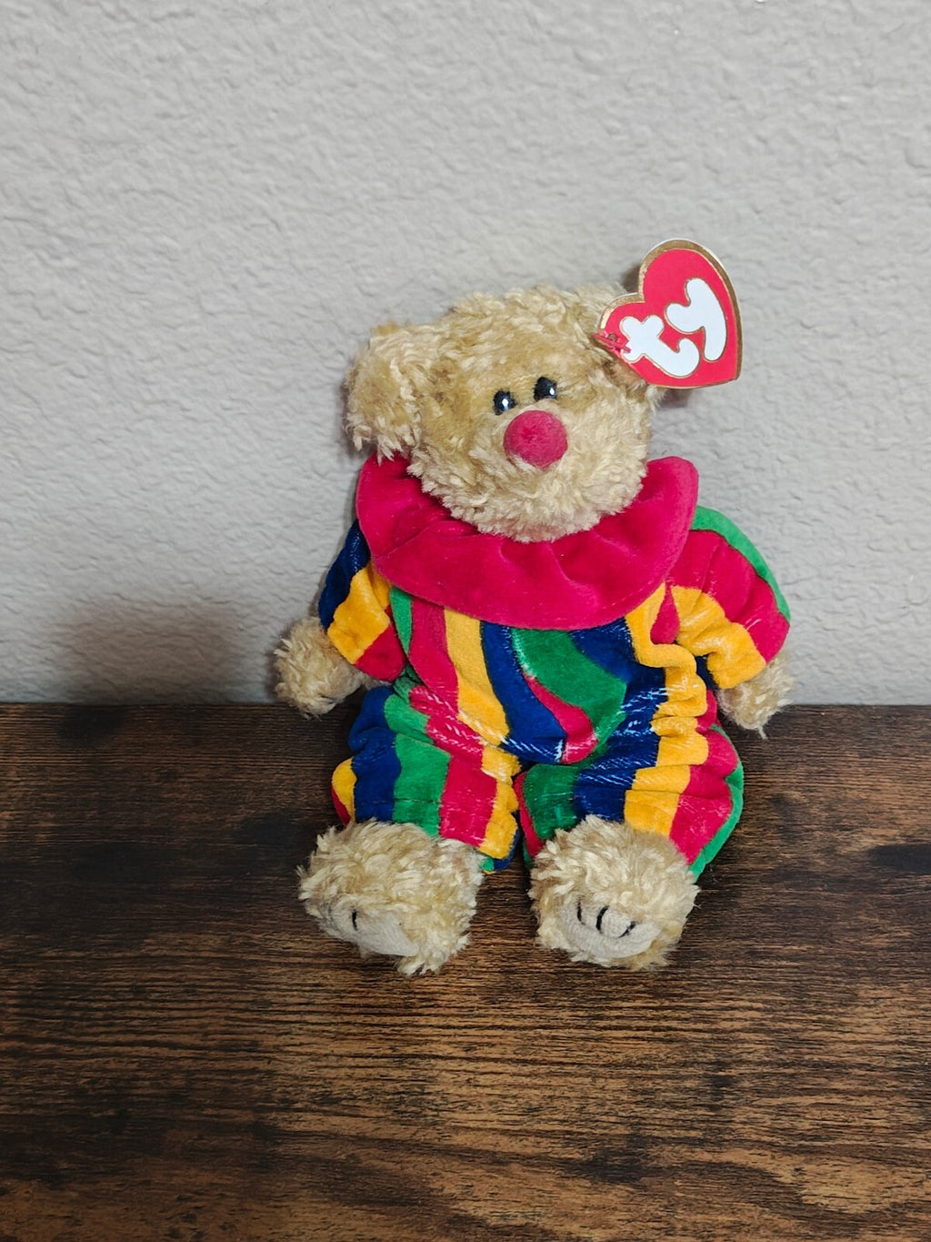 1993 Retired Ty Attic Treasures "Piccadilly" Clown Bear Beanie Plush