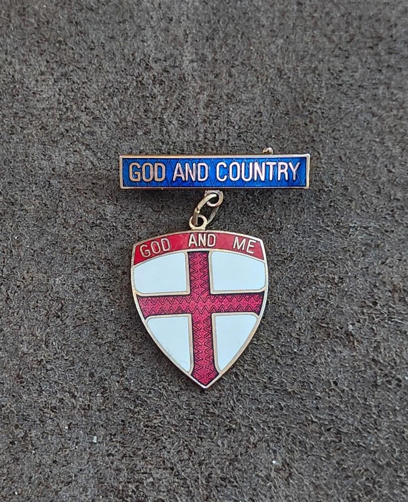 1980's God And Country God And Me Boy Scouts of America BSA Gold Tone Pin