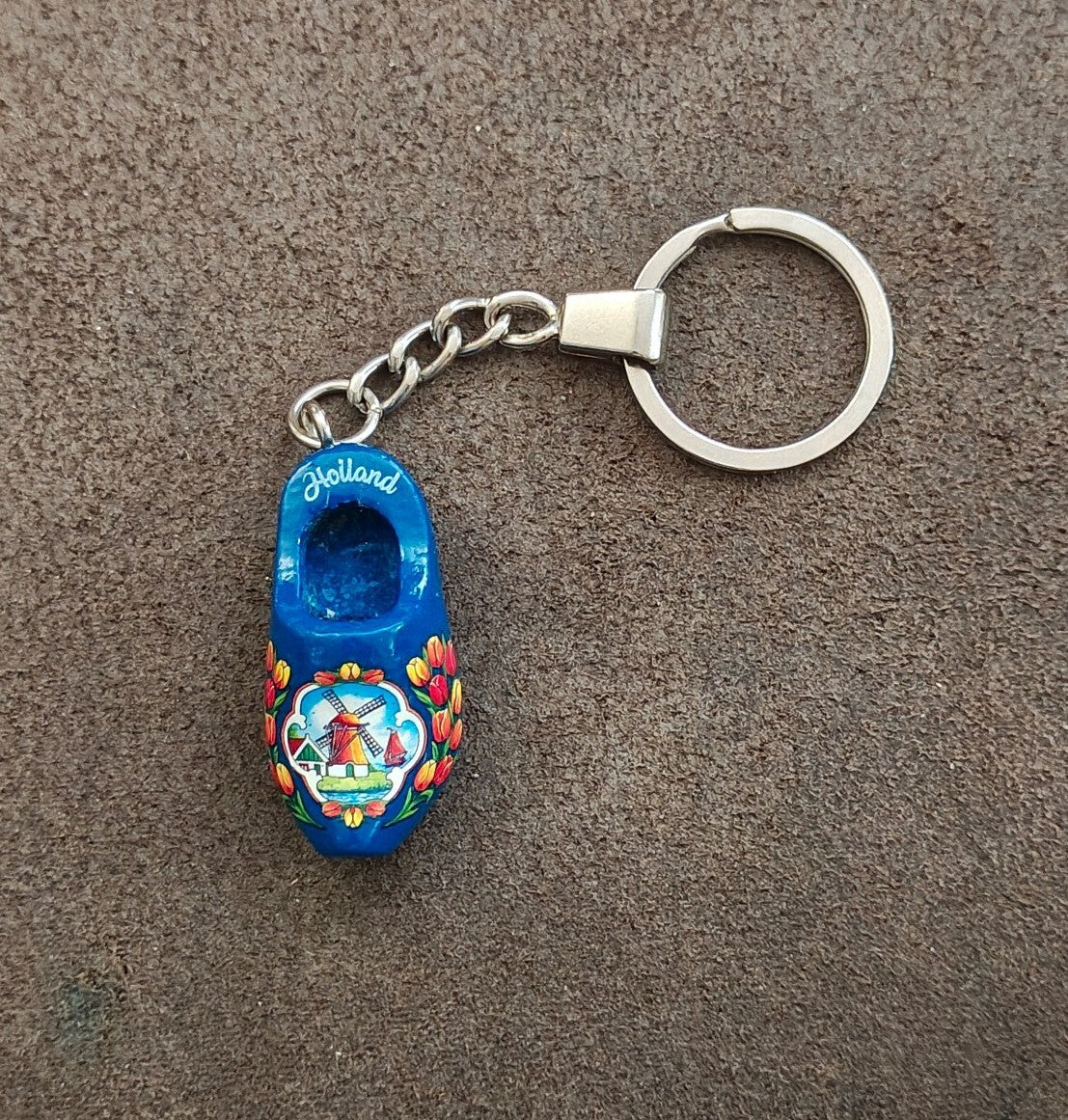 Traditional Hand painted Dutch Miniature Wooden Shoe (clog) Keychain