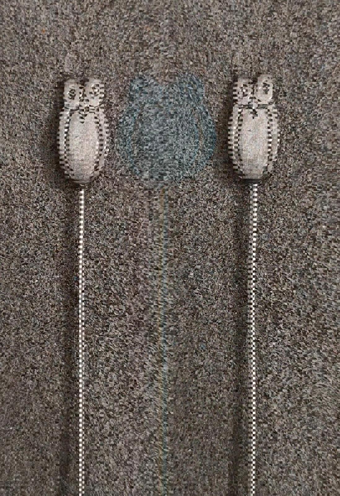 1970's Pewter Owl Stick Pin