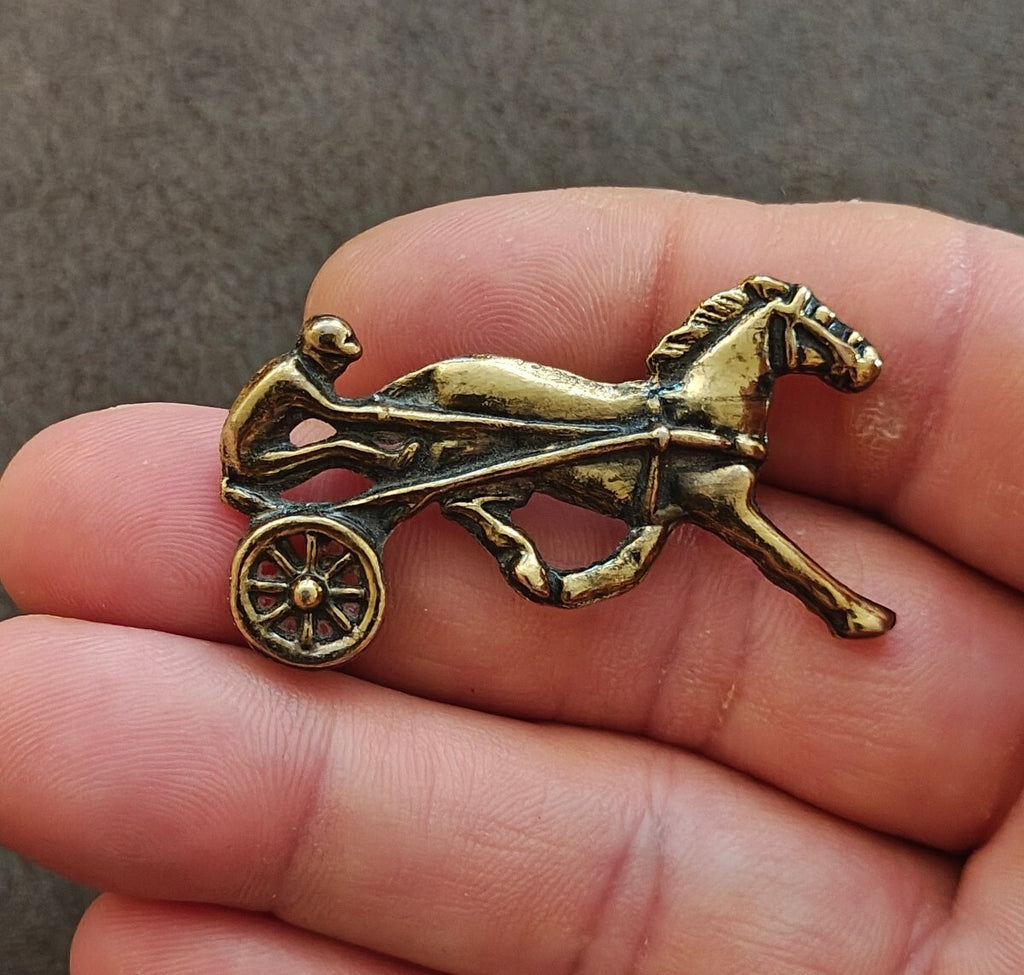 1950s/60s Brass Tone Horse & Rider Pin