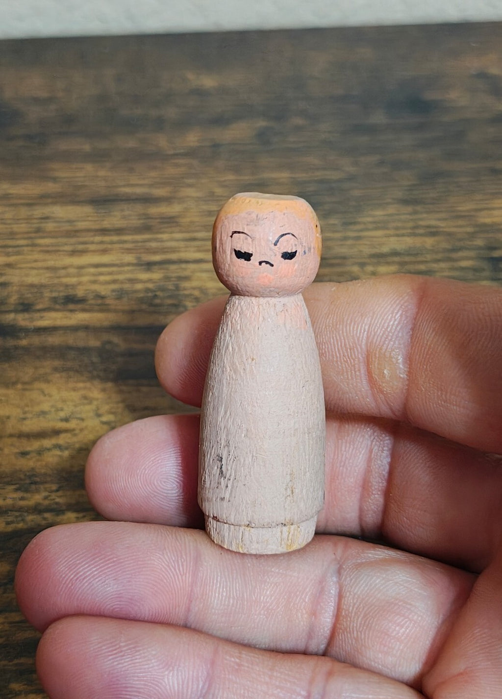 1970s Miniature Japanese Creative Wooden Miniature Kokeshi Doll