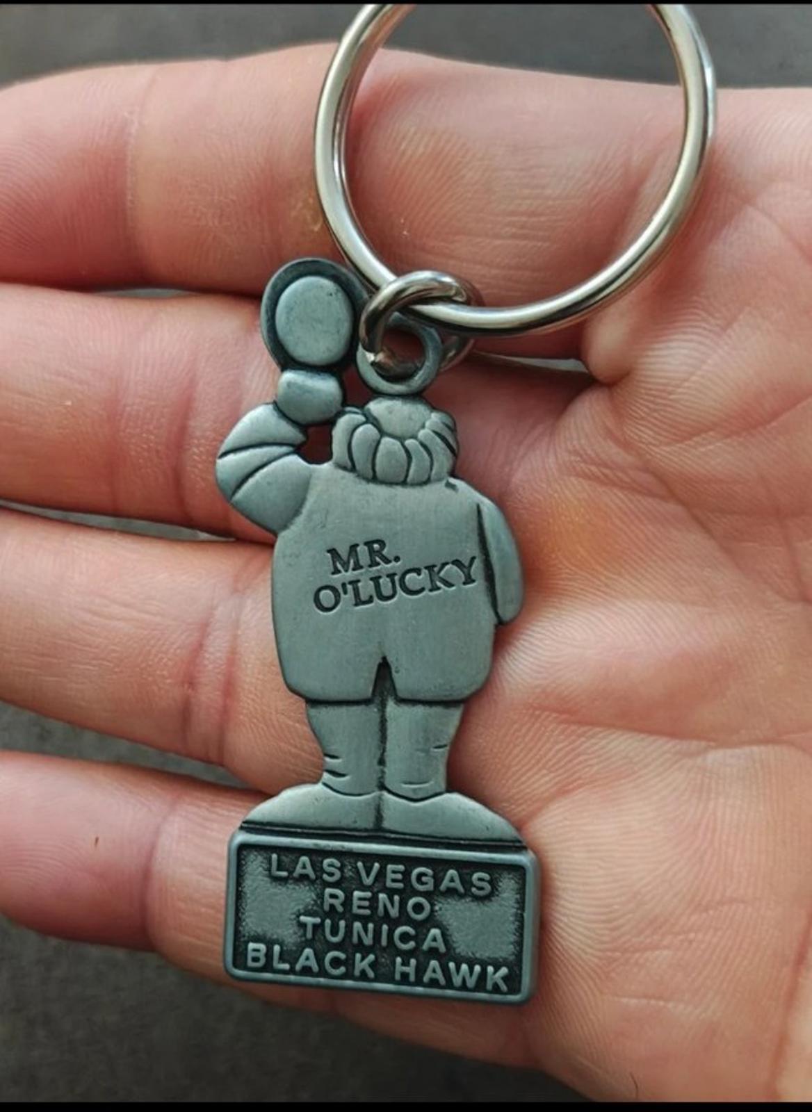 1990s Pewter Fitzgerald’s Casino Hotel Las Vegas Mr. O’Lucky Keychain