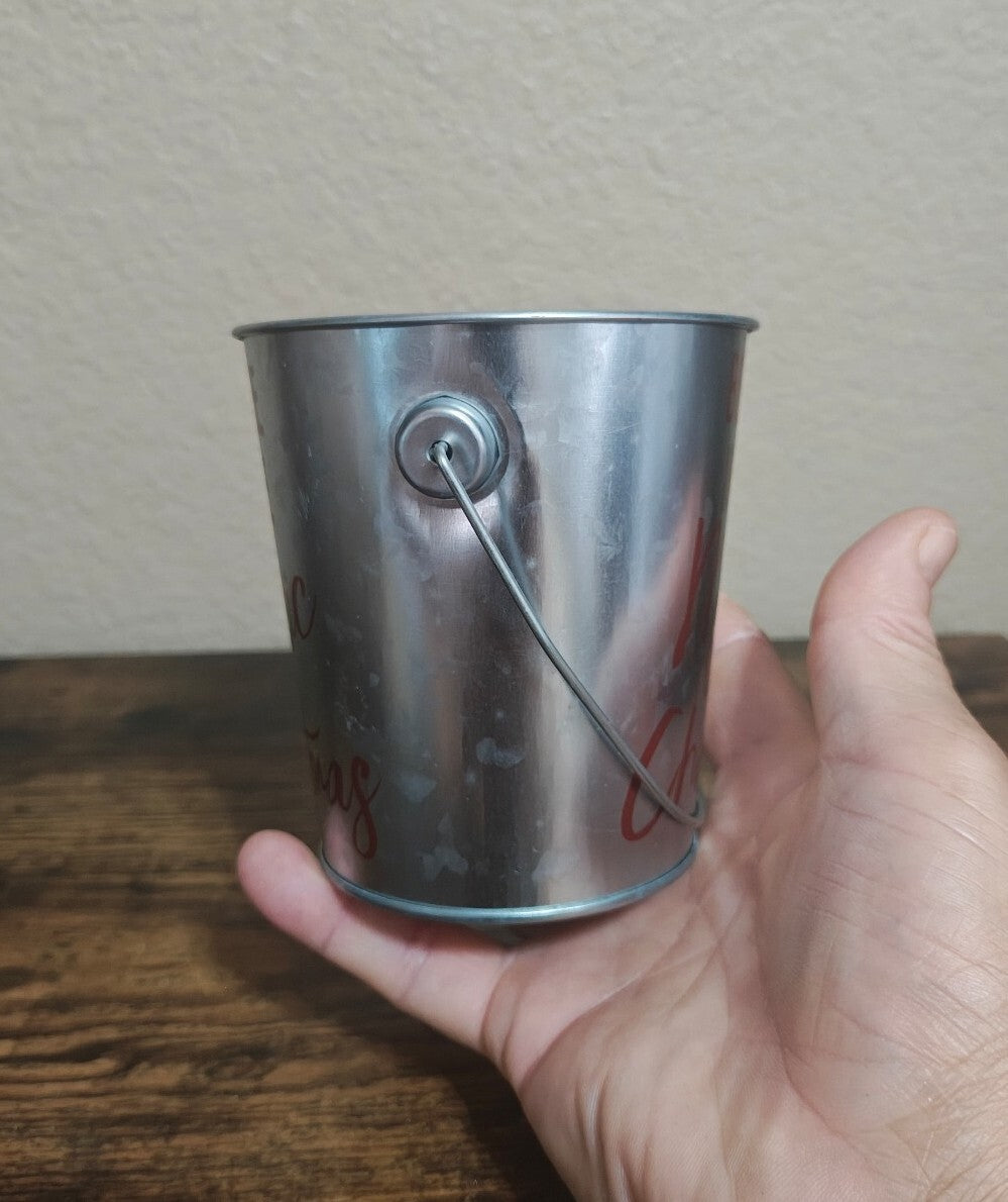 Mini Christmas Galvanized Metal Tin Pail Buckets