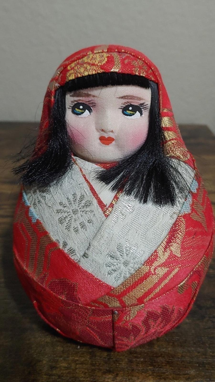 1980's Vintage Japanese Traditional Hime Daruma Doll
