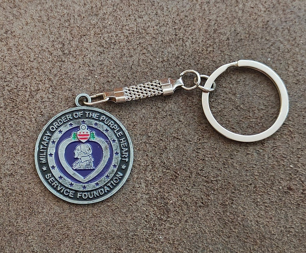 Vintage Military Order Of the Purple Heart Service Foundation Keychain