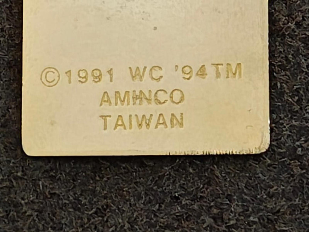 Stamped pin back text: ©1991 WC '94 TM AMANCO TAIWAN