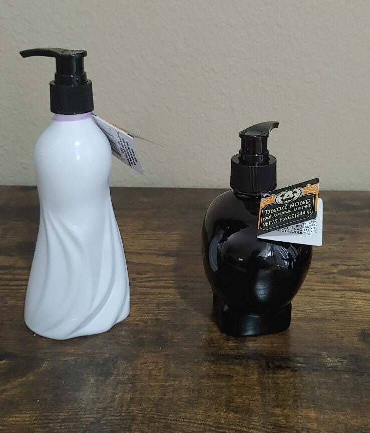Spooky 2pc-Set Halloween Ghost & Skull Refillable Dispenser