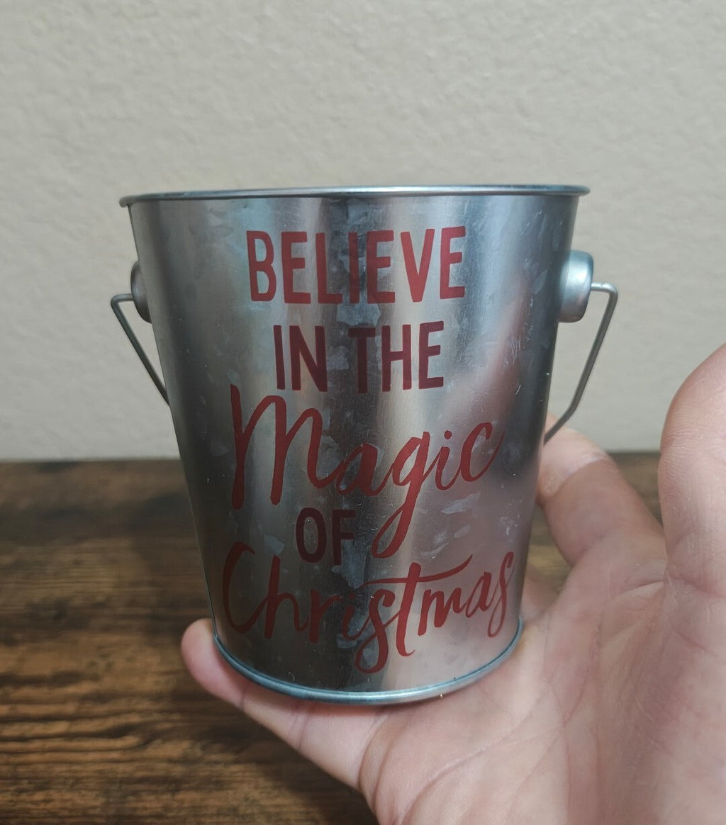 Mini Christmas Galvanized Metal Tin Pail Buckets