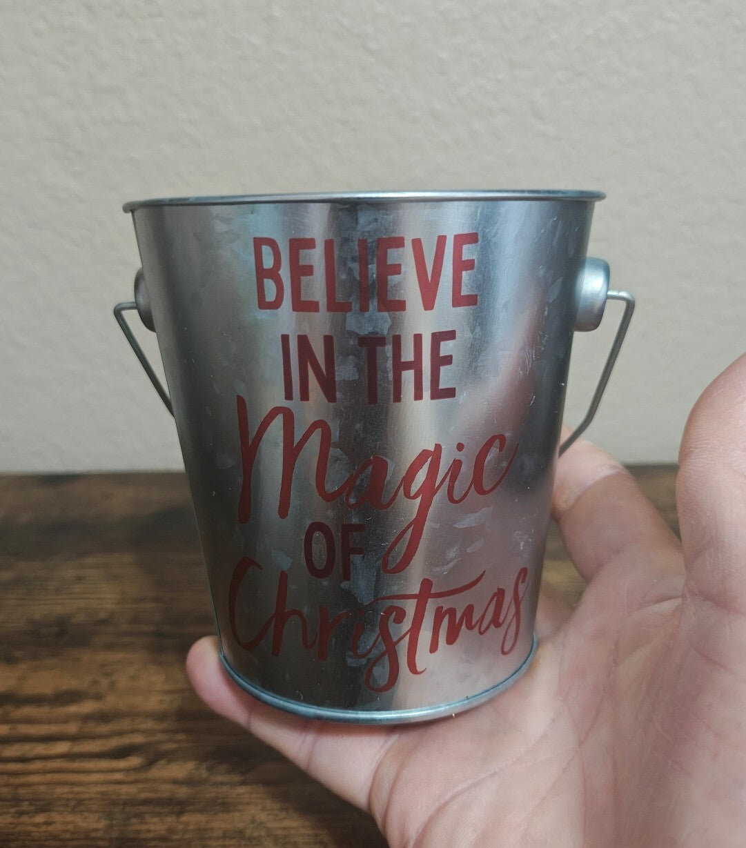Mini Christmas Galvanized Metal Tin Pail Buckets