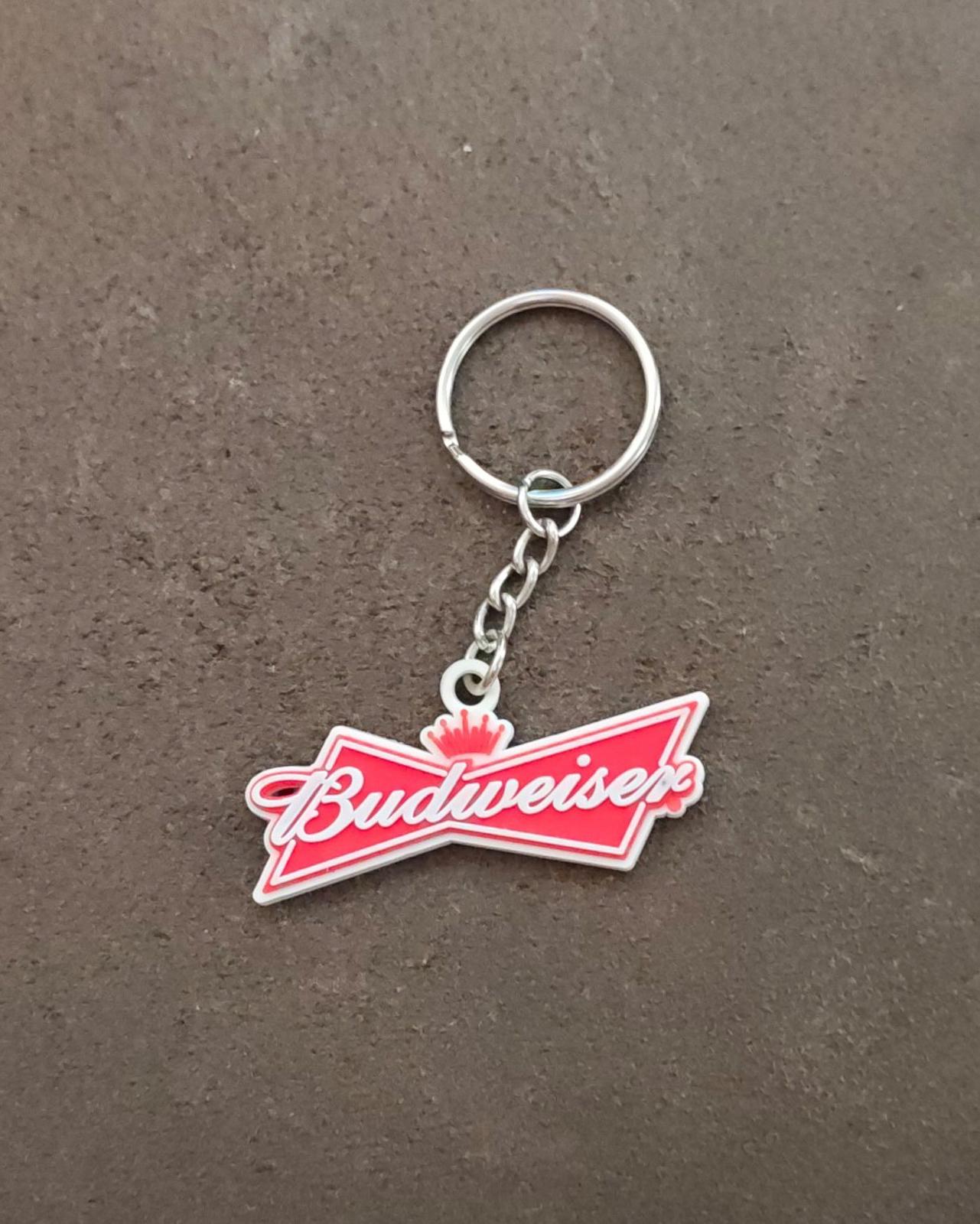 1990s Budweiser Bow Tie Logo Rubber Keychain