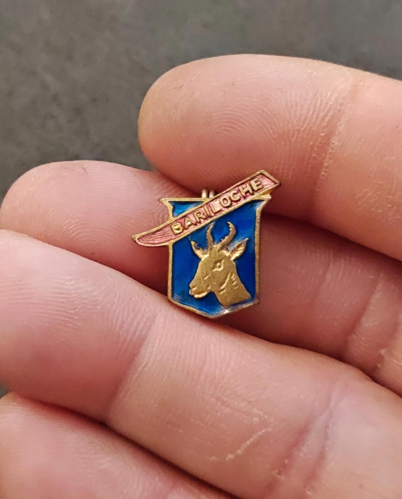 1940s/50s Bariloche Argentina Gold Tone Enamel Souvenir Pin