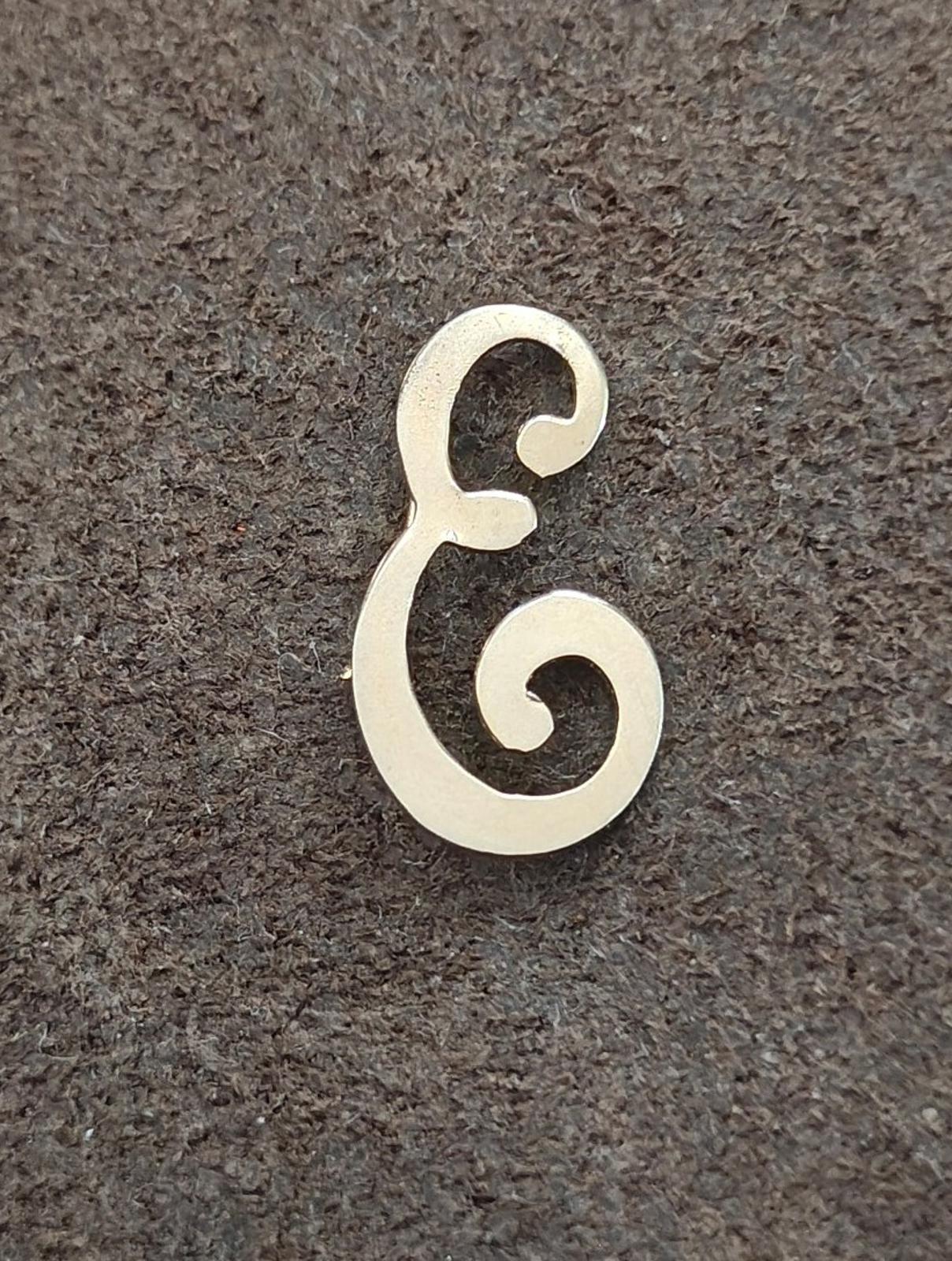 1980s Gold Tone Monogram Letter Initial "E" Pin/Brooch