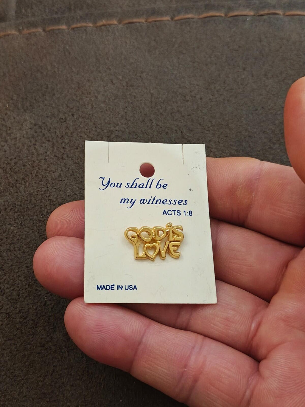 1980s Christian "God Is Love" Gold Tone Pin