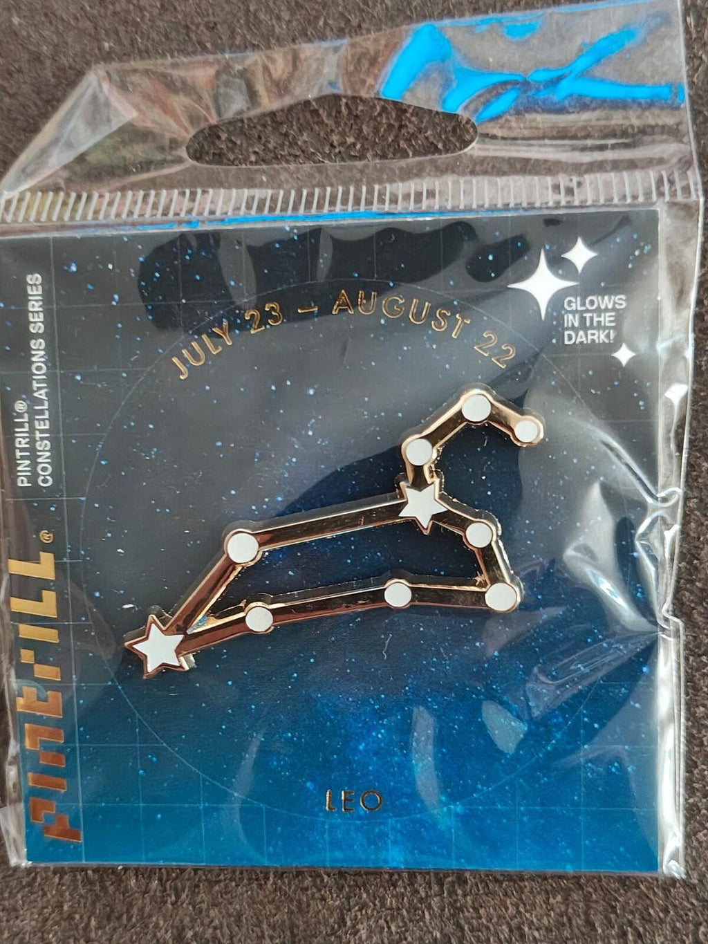 Pintrill Leo Constellation Gold Tone Glow In The Dark Pin