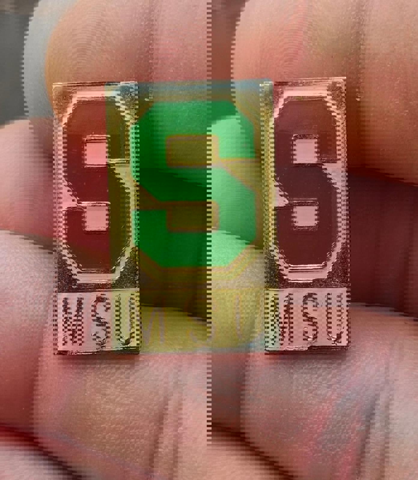 1990's Michigan State Spartans (MSU) Gold Tone Enamel Pin