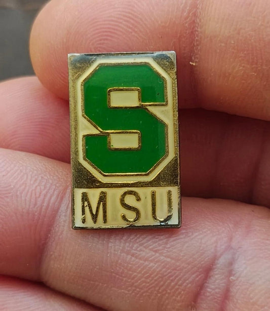 1990's Michigan State Spartans (MSU) Gold Tone Enamel Pin