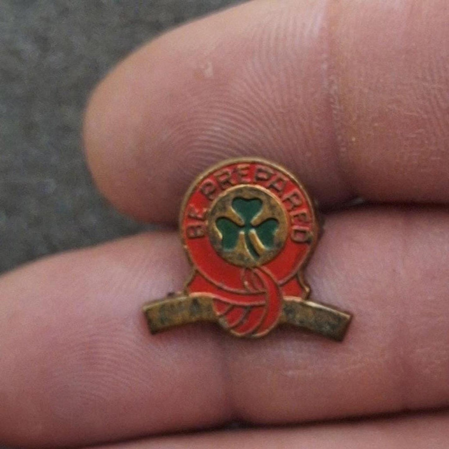 1940s Girl Scout BE PREPARED First Class Curved Bar Pin