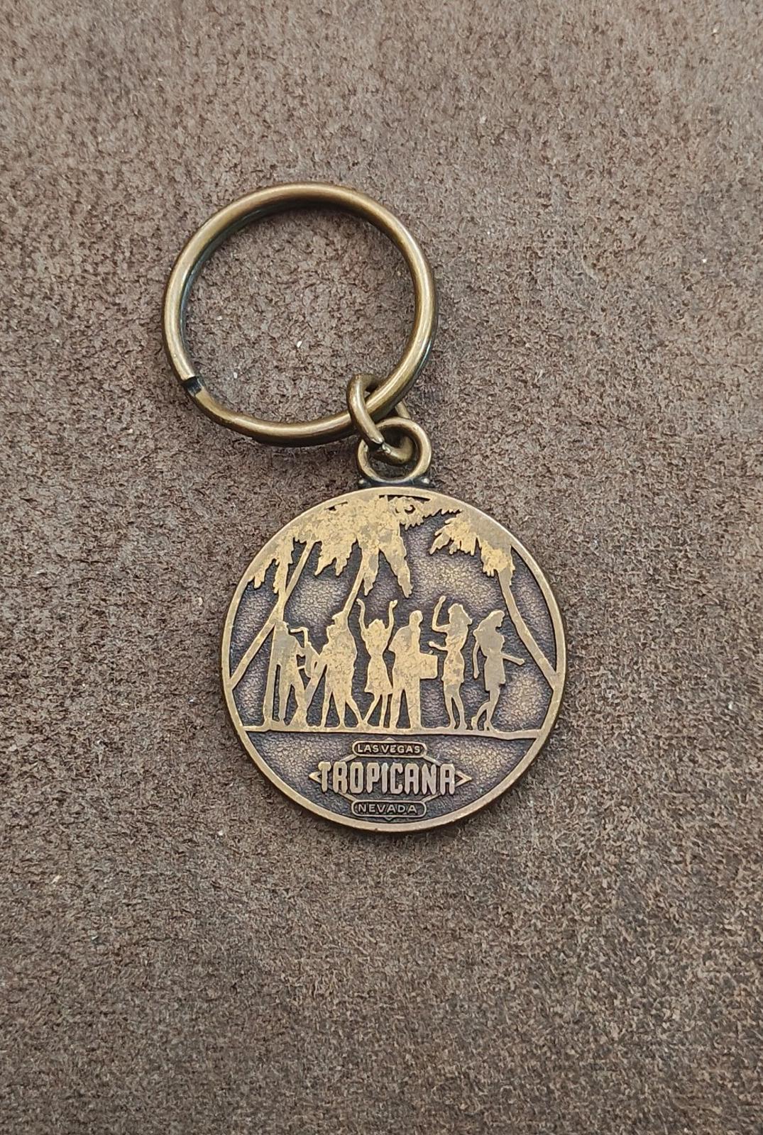 1990s Vintage Tropicana Hotel and Casino Las Vegas Brass Keychain
