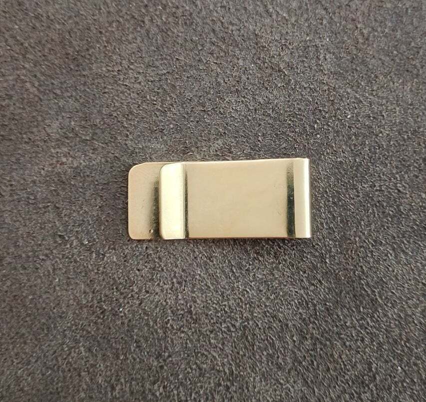 1960s Gold-Tone Engine-Turned Money Clip Monogrammed "RJB"