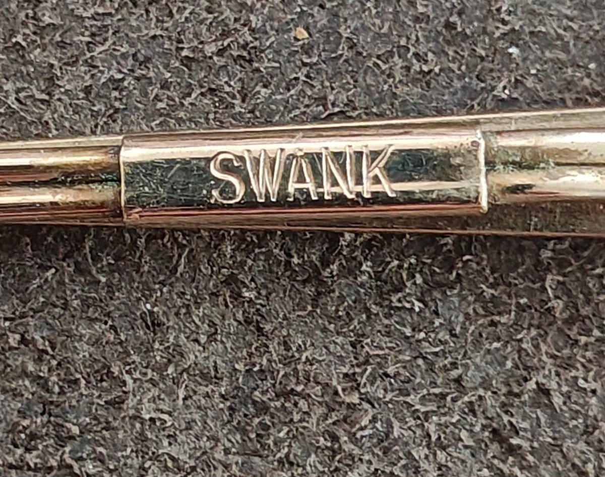 1950s Swank Golf Ball & Club Gold Tone Tie Clip