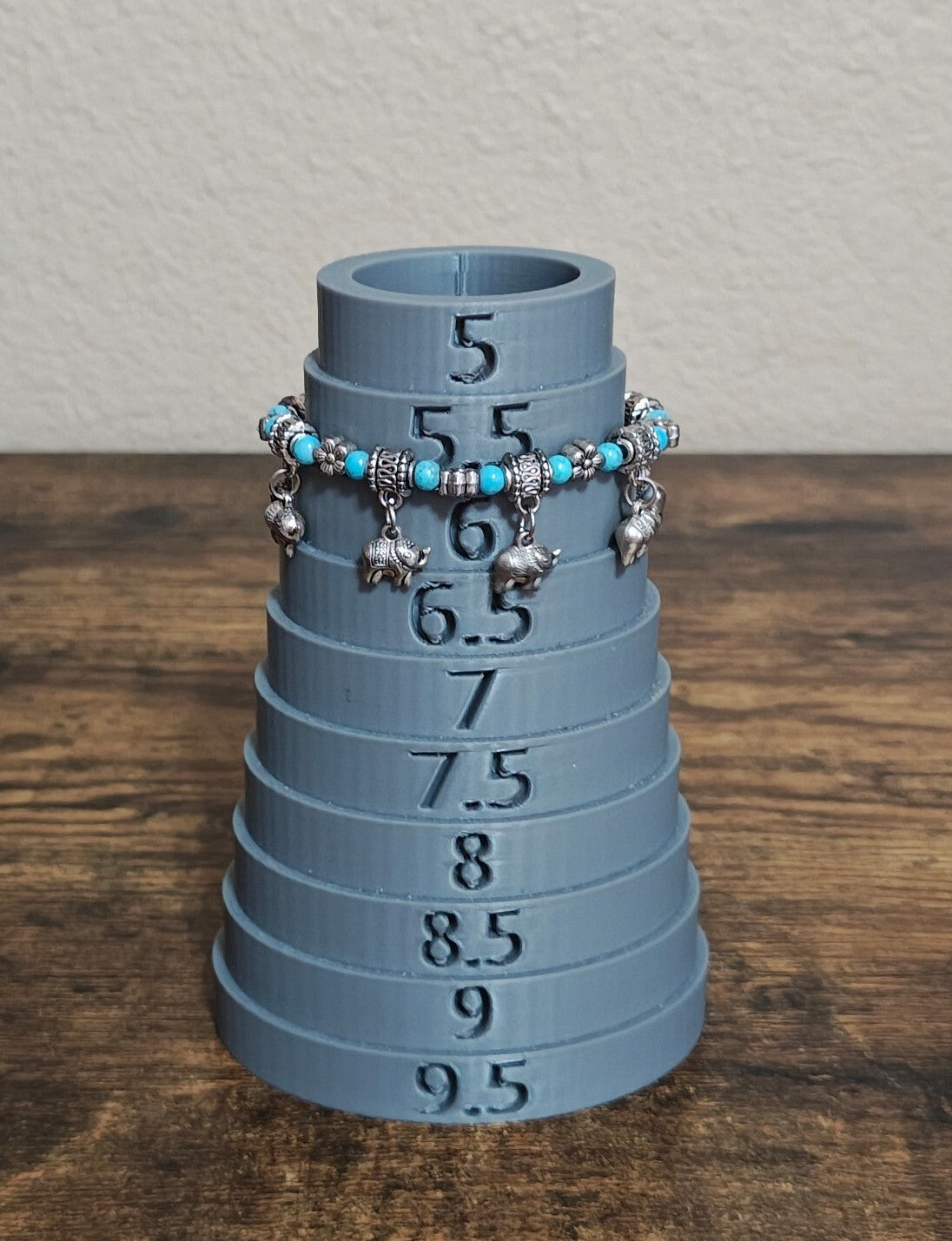 Bohemian Style Turquoise Beaded Elephant Charm Bracelet