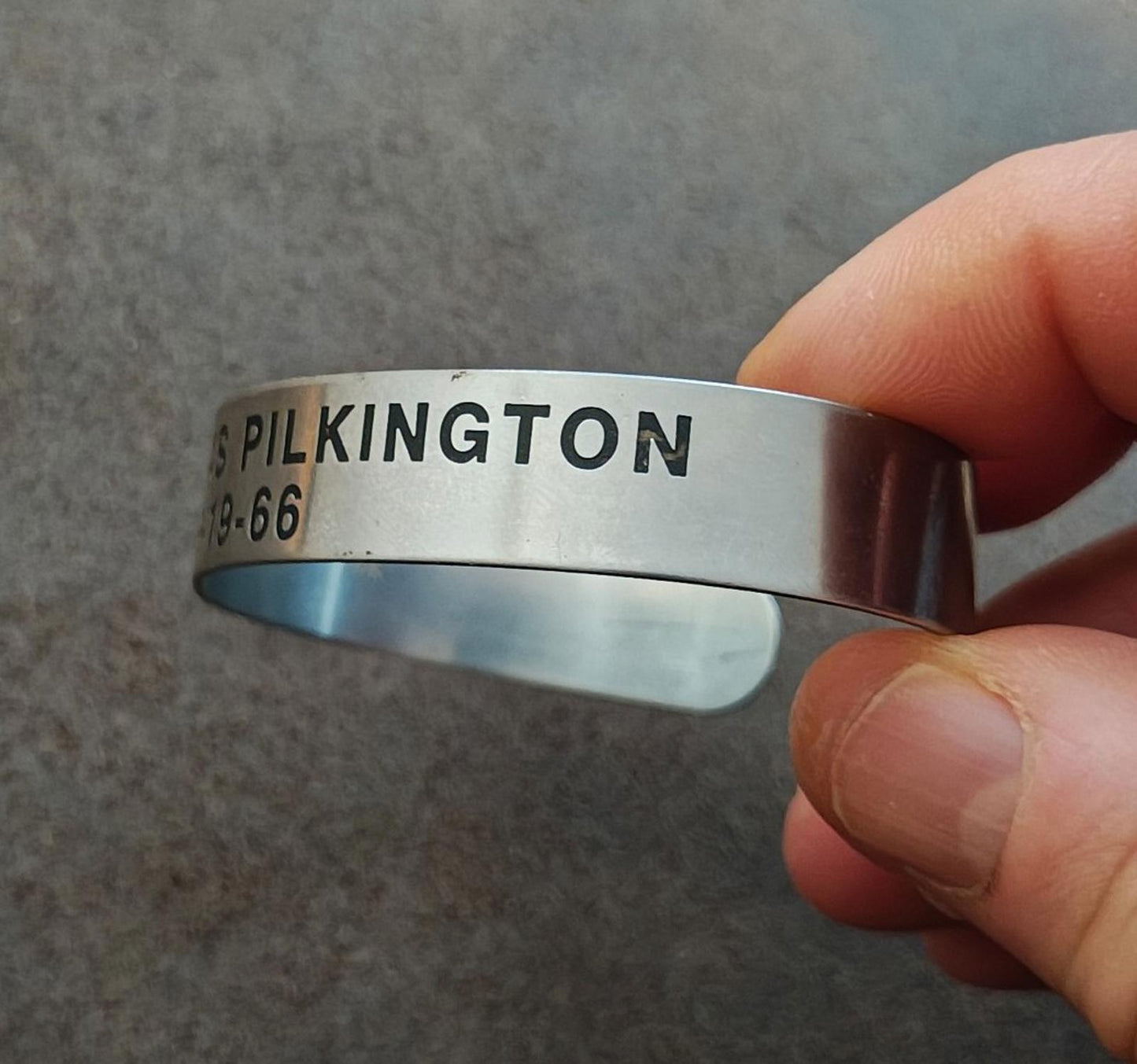 1960s Vintage POW/MIA Memorial Silver Tone Cuff Bracelet.