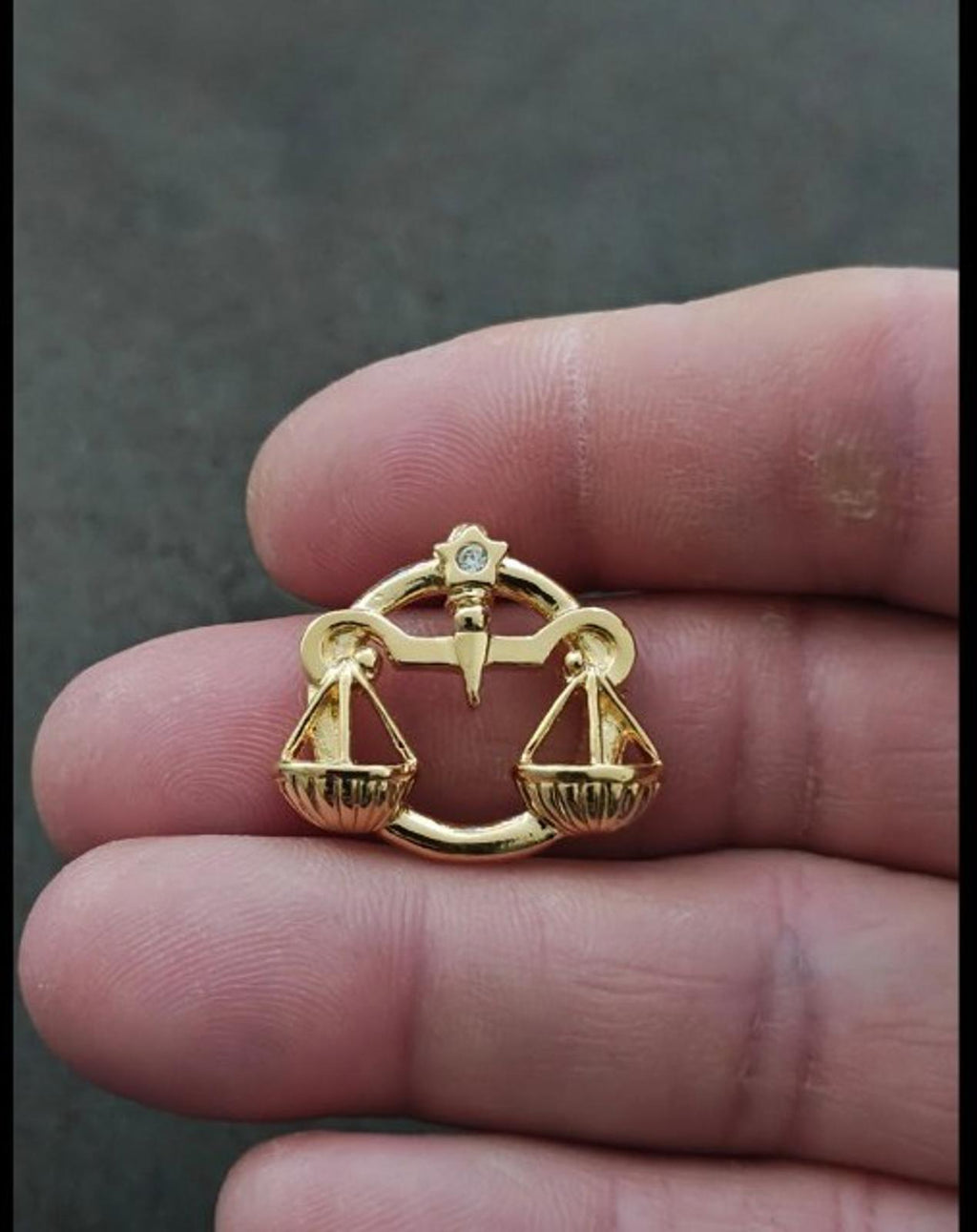 1990  Avon "Signs of the Future" Libra Zodiac With Clear Rhinestone Pin