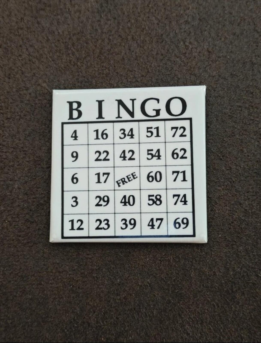 1993 Black & White Bingo Card Metal Magnet/Refrigerator Magnet