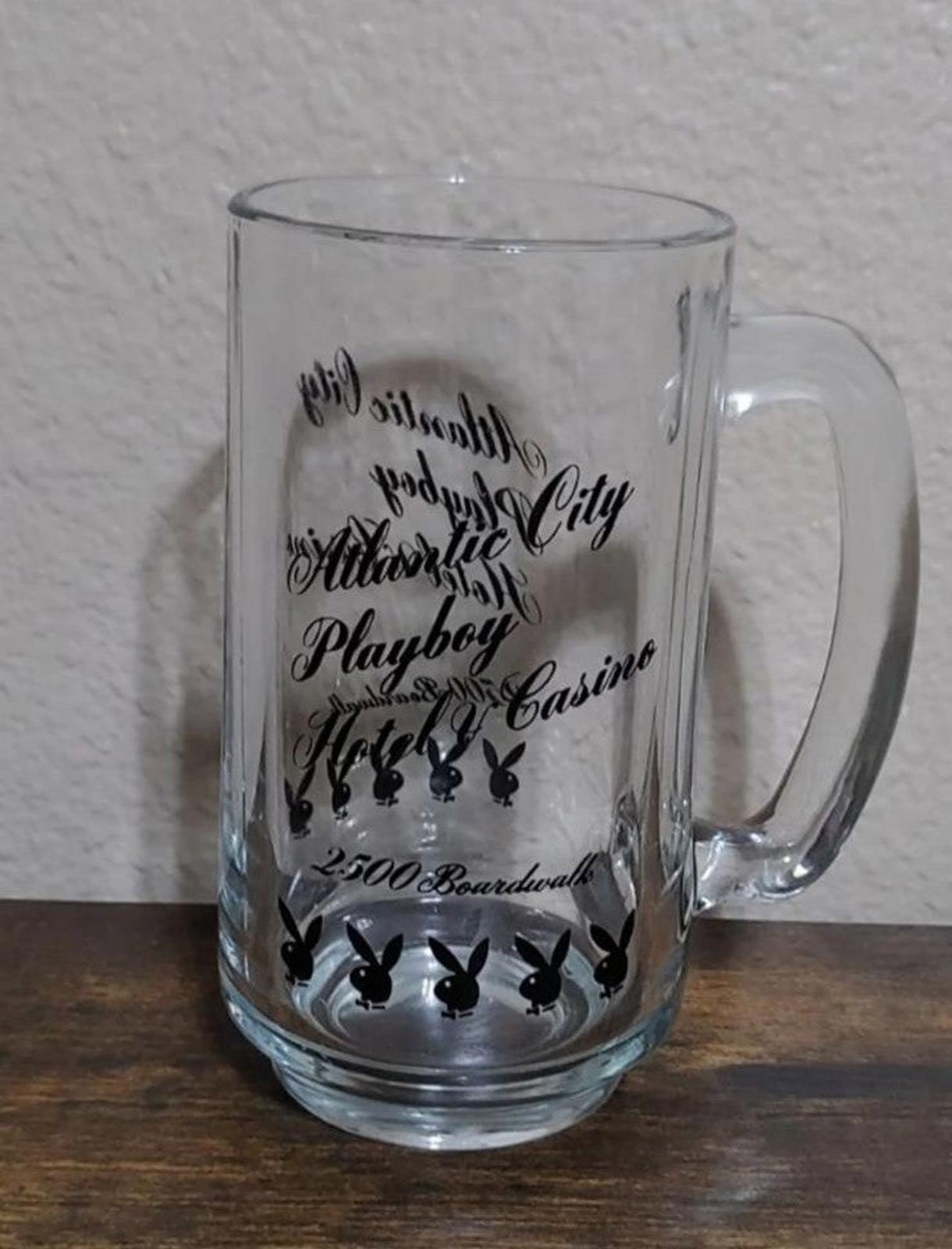 1980's Atlantic City Playboy Hotel And Casino Glass Mug