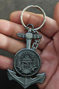1980's Chesapeake Bay Anchor Shaped Souvenir Pewter Keychain