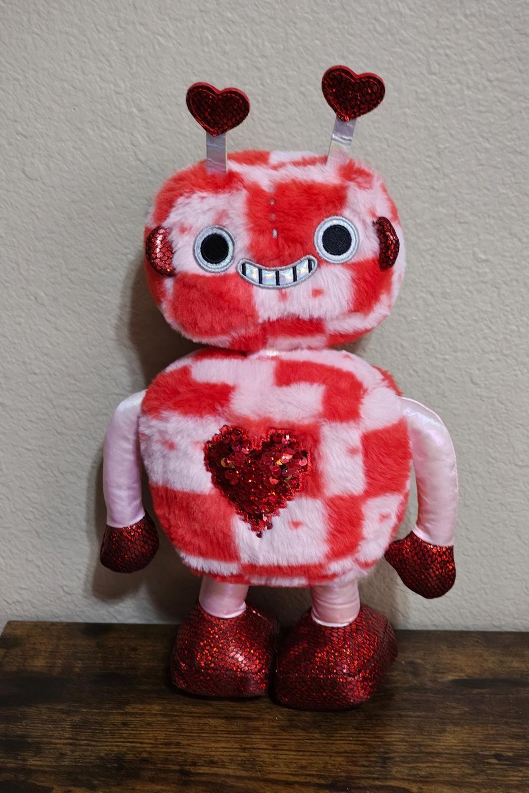 Red Robot Valentine Tech Love Sequin Heart Anniversary Plush