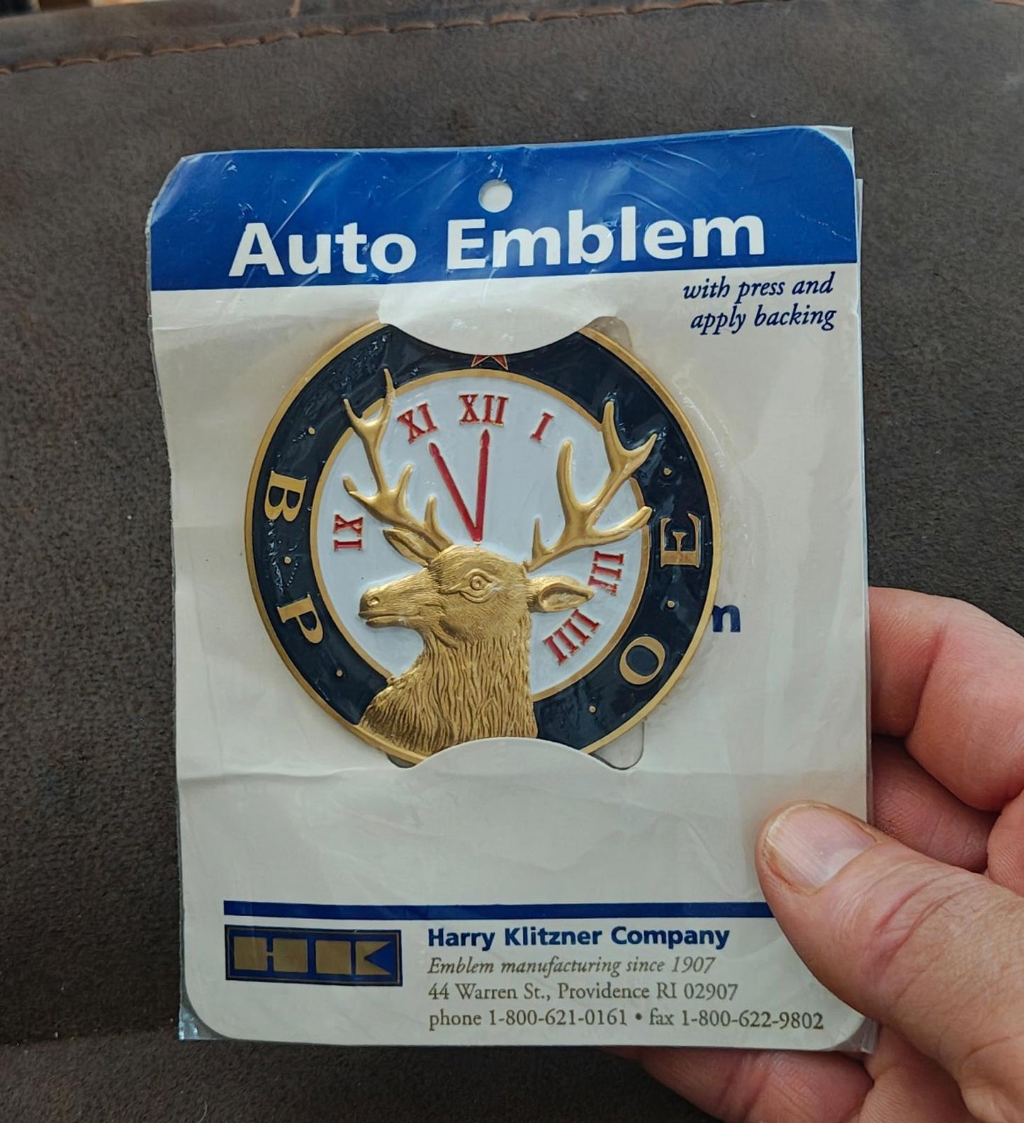 1970s/80s Benevolent and Protective Order of Elks (BPOE) Auto Emblem New Sealed