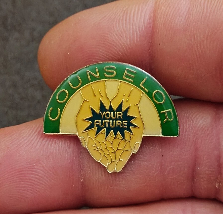 1989 Counselor Your Future Gold Tone Enamel Teacher Pin