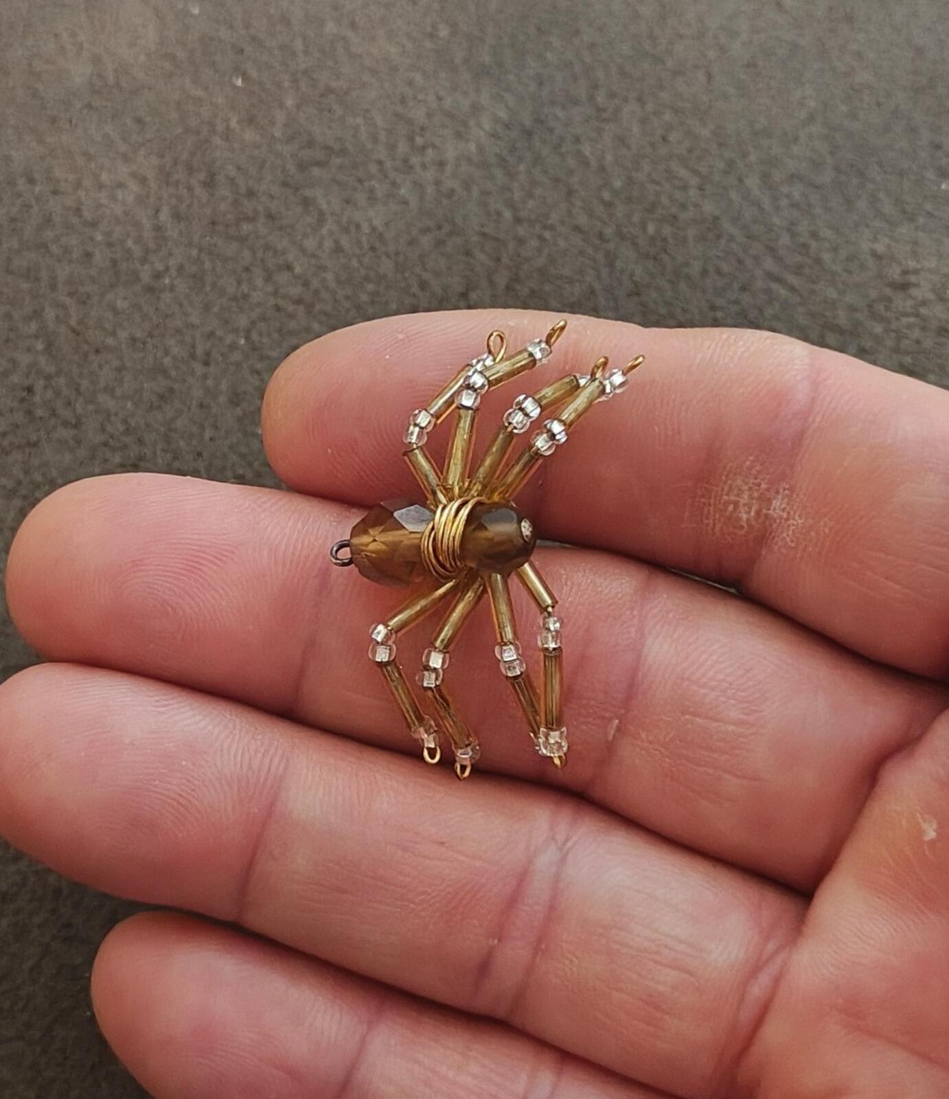 Hand Crafted Beaded Spider Pin & Pendant