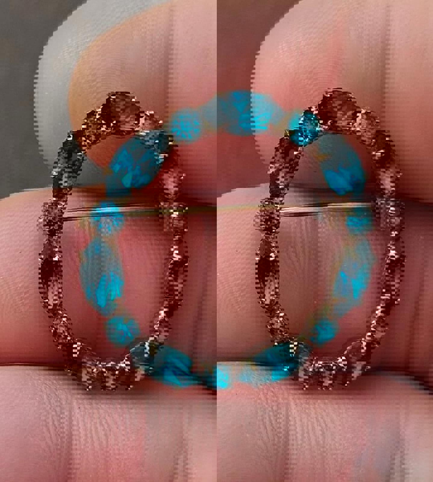 1950's/60's Aqua Blue Colored Rhinestones Brooch Pin