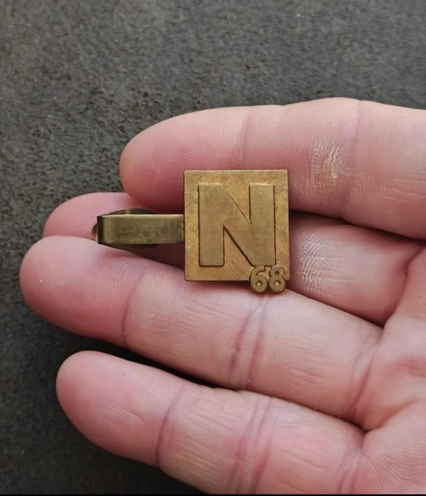 1968 Heavy Brass Nixon Presidential Campaign Tie Clip