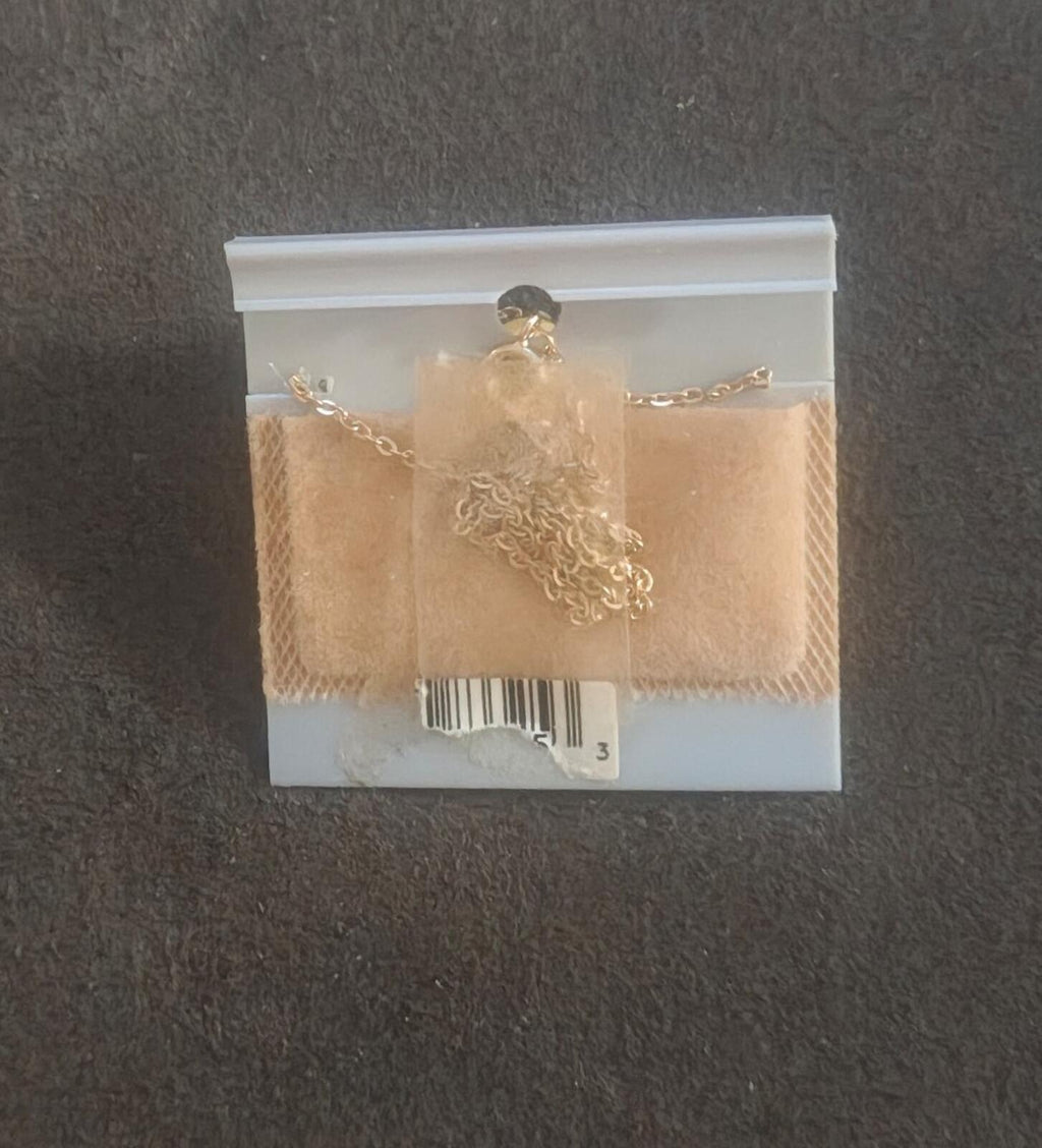 Gold-tone necklace chain with clasp, shown from the back